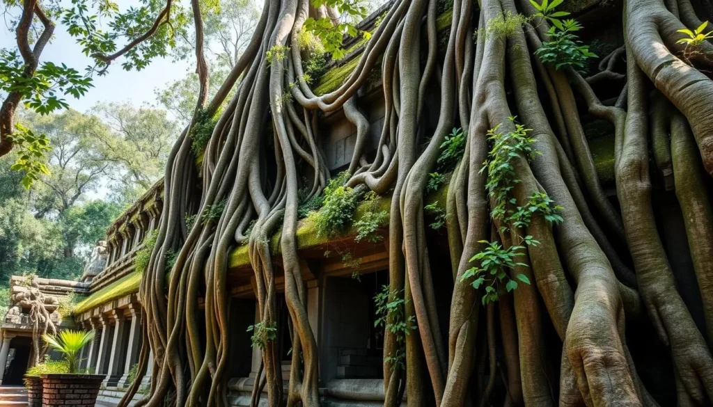 An image of Ta Prohm Temple, where nature and history intertwine