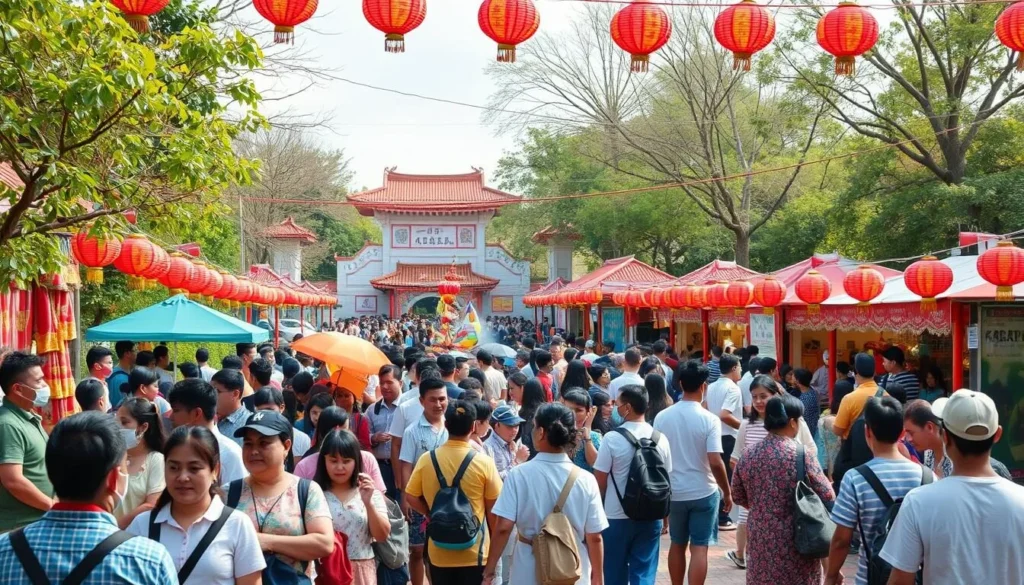 An image of Tchiowa City Park during a vibrant cultural event