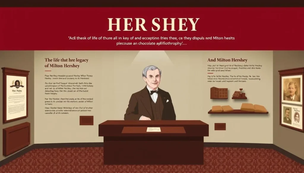 An image of The Hershey Story Museum exhibit showcasing Milton Hershey's life and legacy