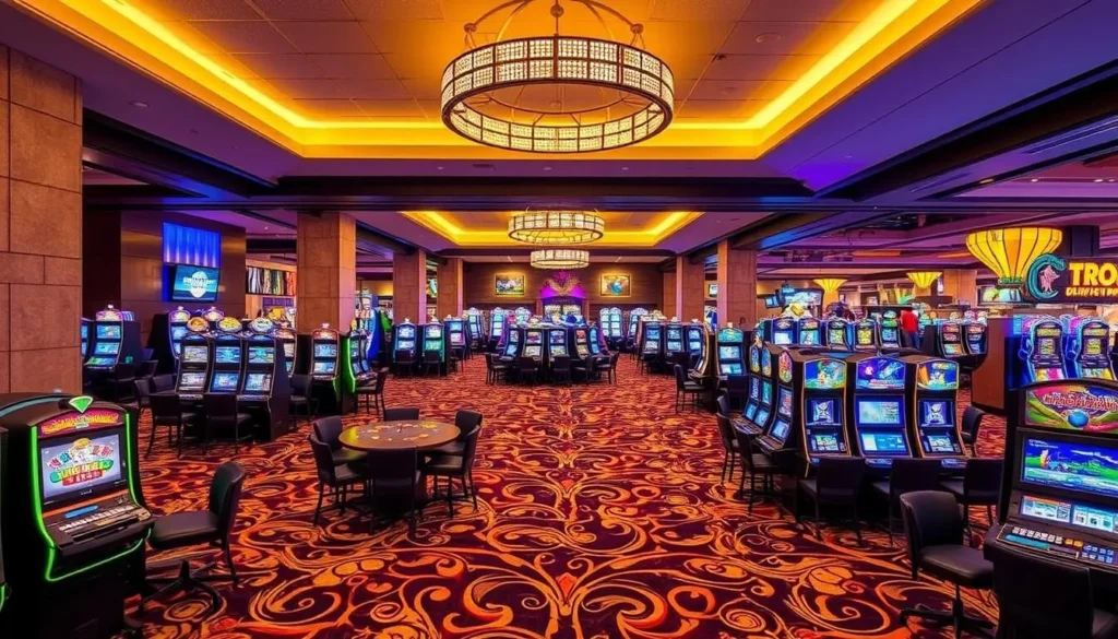 An image of Trop Casino Greenville's newly expanded casino floor with modern amenities.
