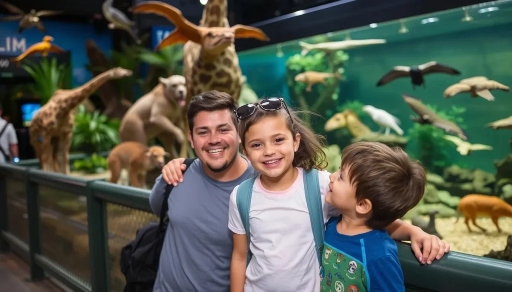 An image of a family observing animals at the Columbus Zoo and Aquarium.