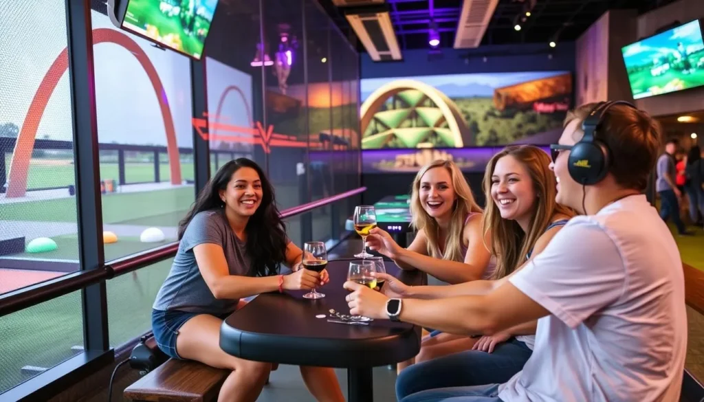 An image of a group of friends enjoying a game at Topgolf St. Louis