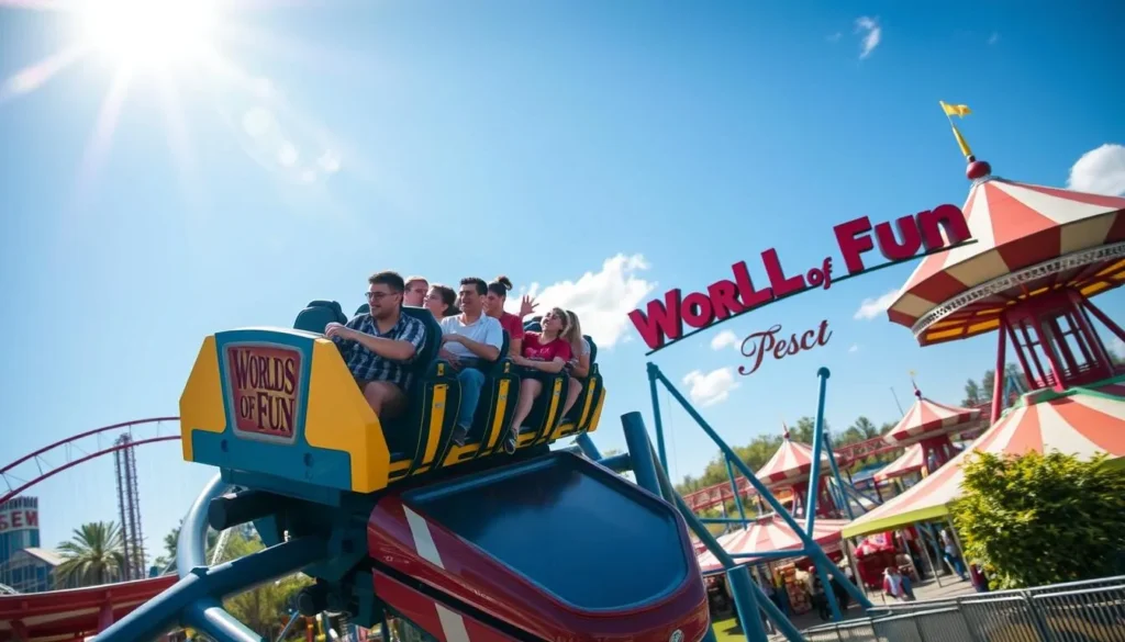 An image of a roller coaster ride at Worlds of Fun.