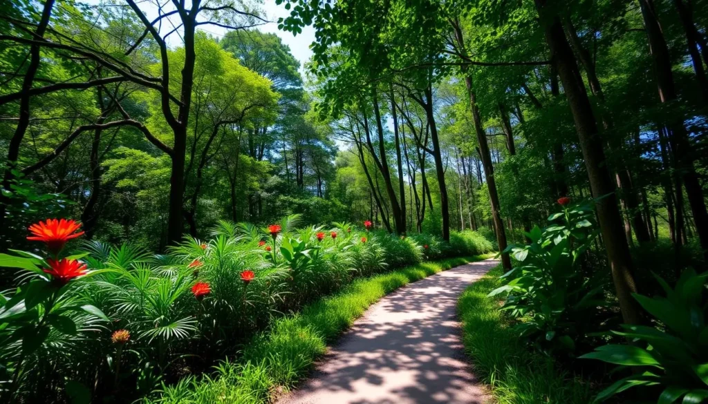 An image of a serene hiking trail in Bukit Timah Nature Reserve