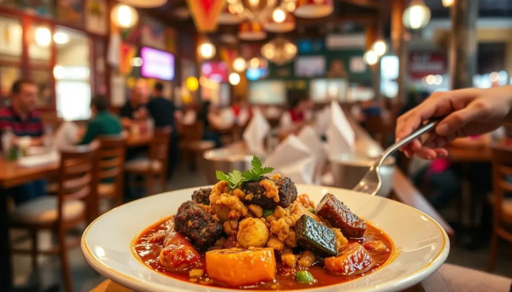 An image of a traditional Rivers State dish being served at a local restaurant