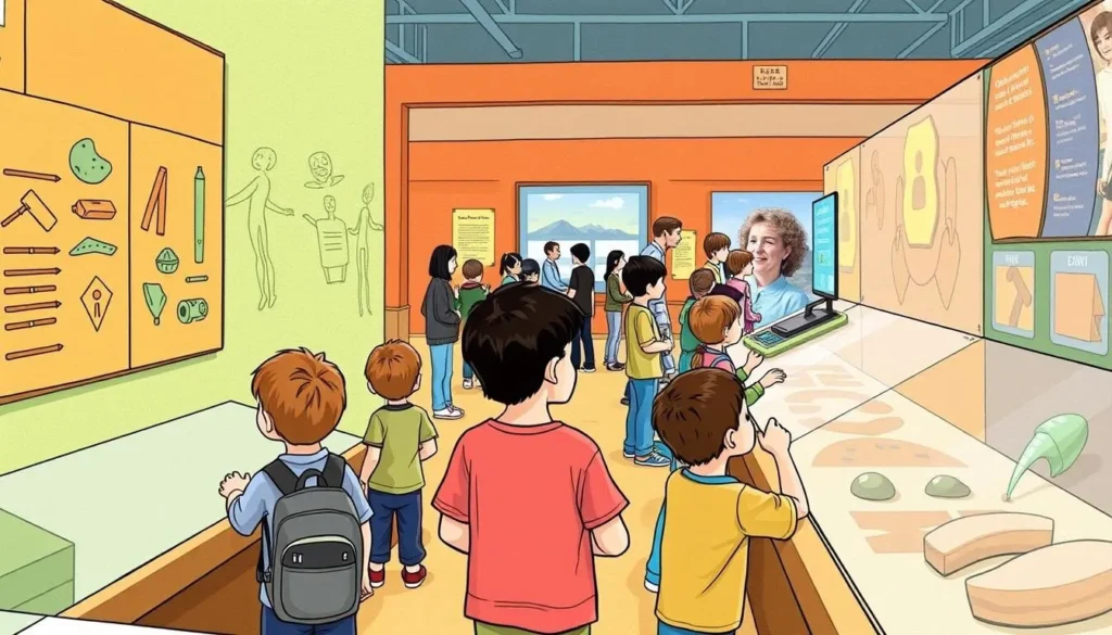 An image of children engaging with interactive exhibits at COSI.