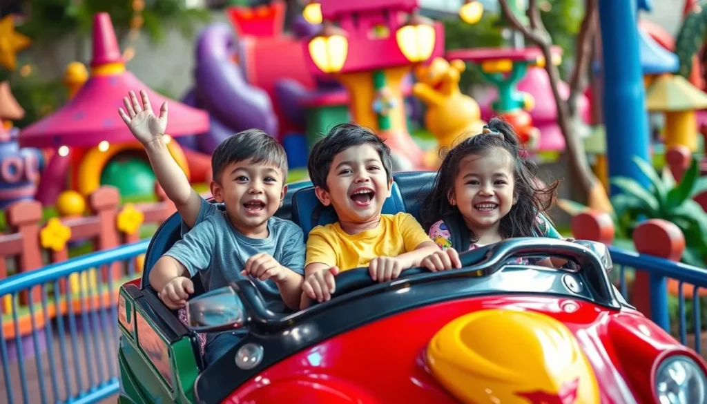 An image of children enjoying a ride at Zyberliland Adventure Park