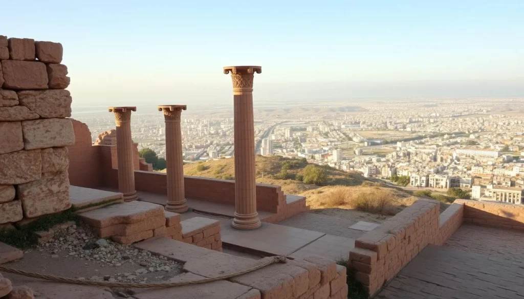 An image of the Agadir Oufella Ruins with a panoramic view of the city