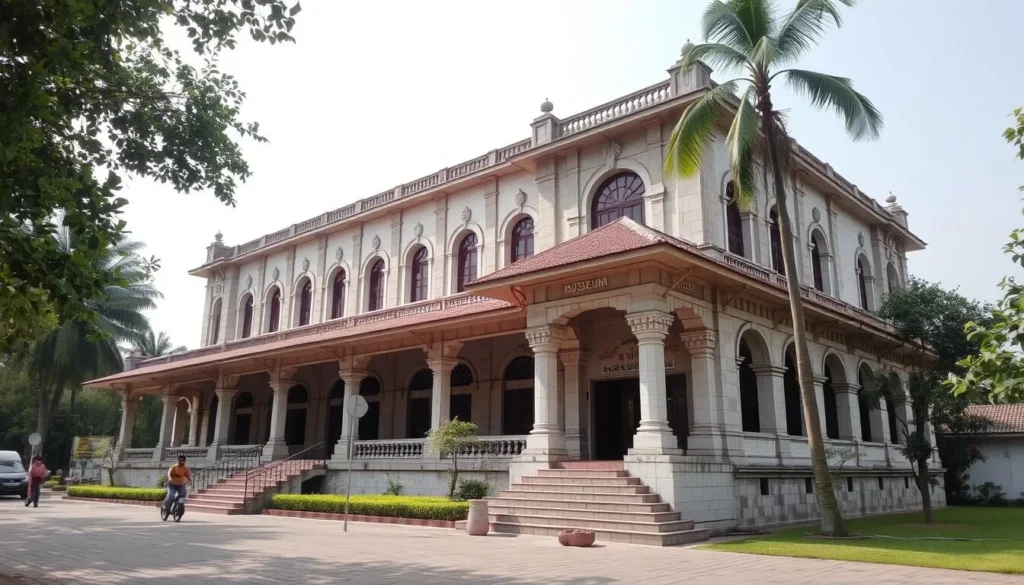 An image of the Bogra Museum exterior, showcasing its architectural style and surroundings.