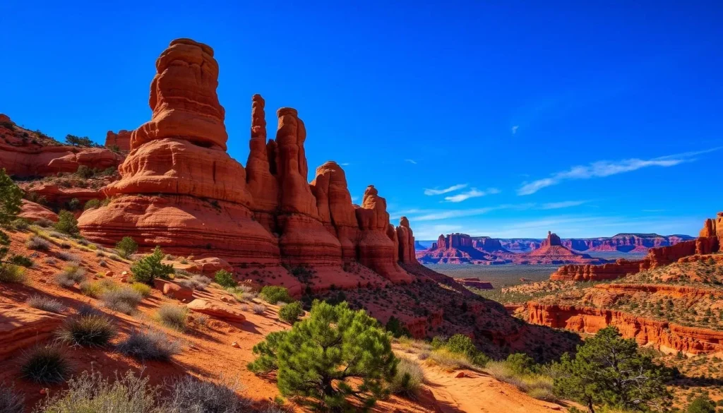 An image of the Church Rock Hiking Trail's red rock landscape.