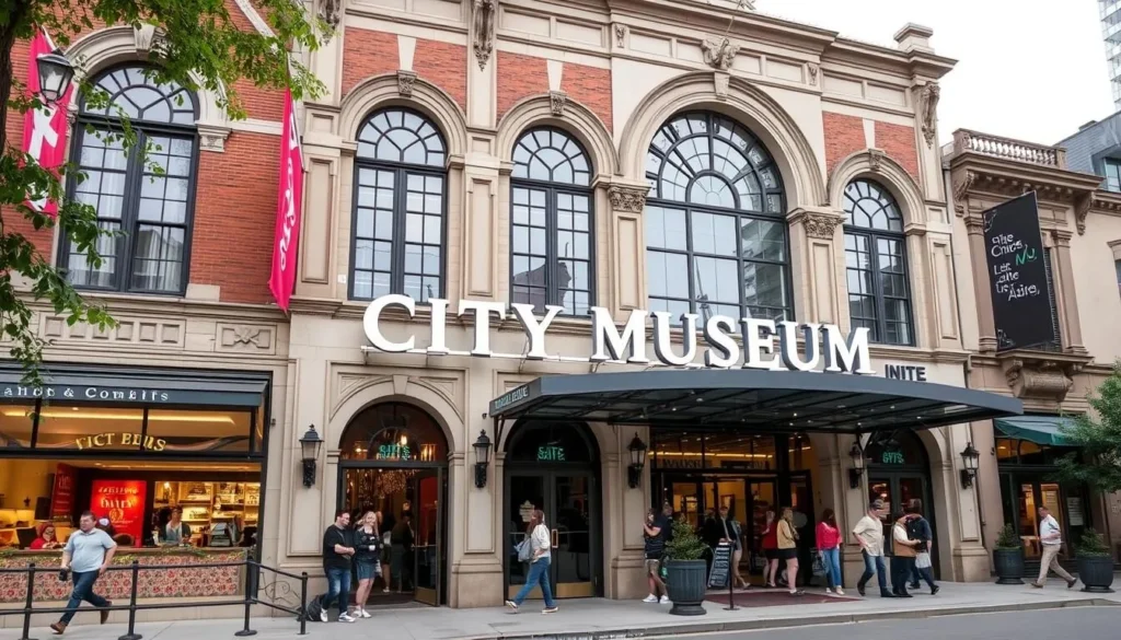 An image of the City Museum's exterior, showcasing its unique architecture and vibrant atmosphere.