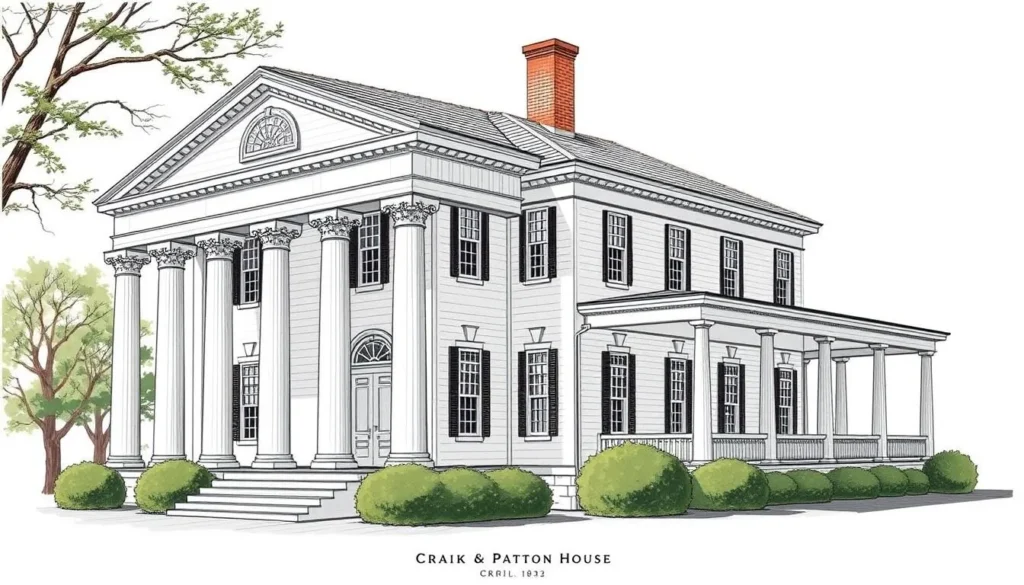 An image of the Craik-Patton House, a fine example of Greek Revival architecture built in 1834.
