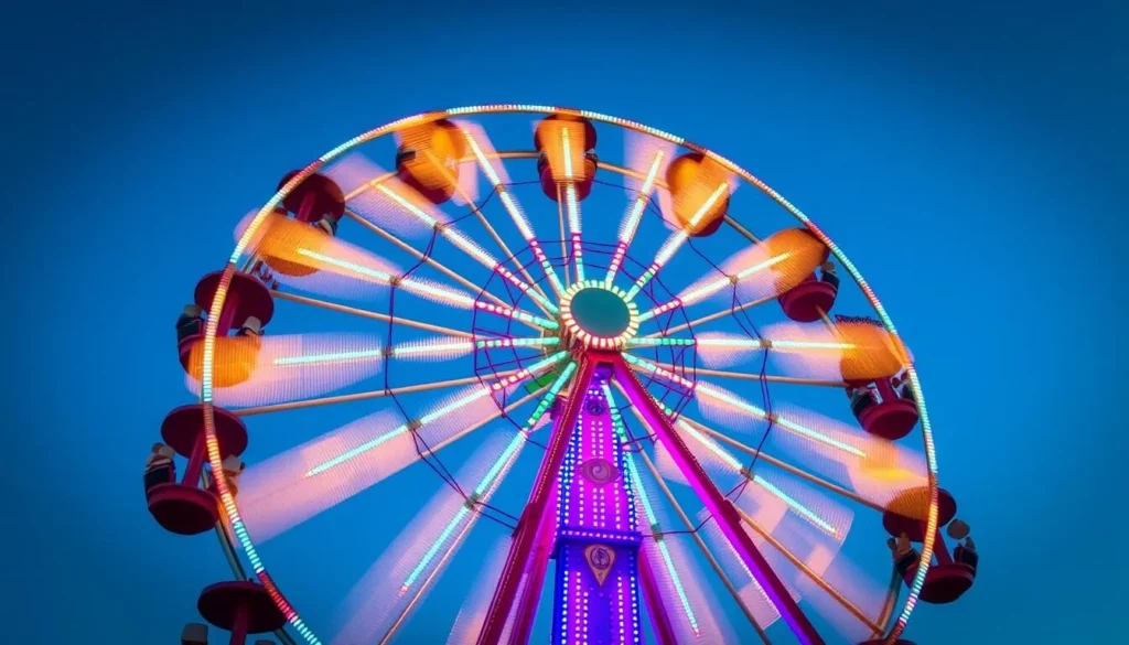 An image of the Garden City Amusement Park's Fiery Wheel ride