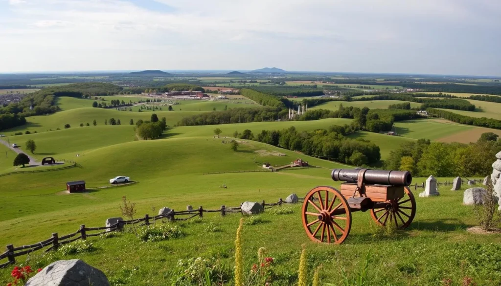 An image of the Gettysburg National Military Park battlefield