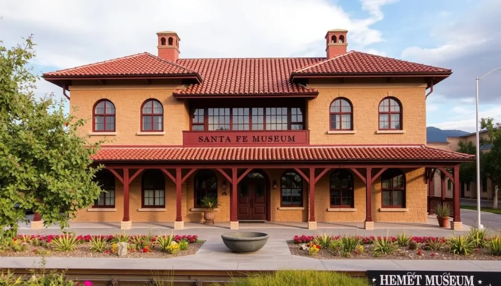 An image of the Hemet Museum located in the historic Santa Fe Depot building.