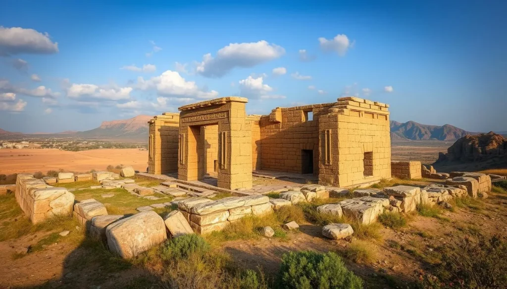 An image of the Khami Ruins, showcasing the ancient stone structures and the surrounding landscape.