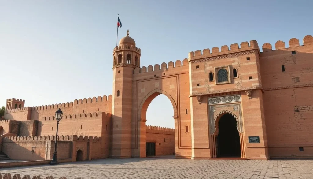 An image of the Medina's ancient city walls and gates.