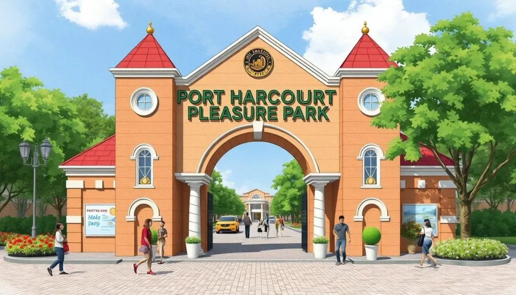 An image of the Port Harcourt Pleasure Park's entrance