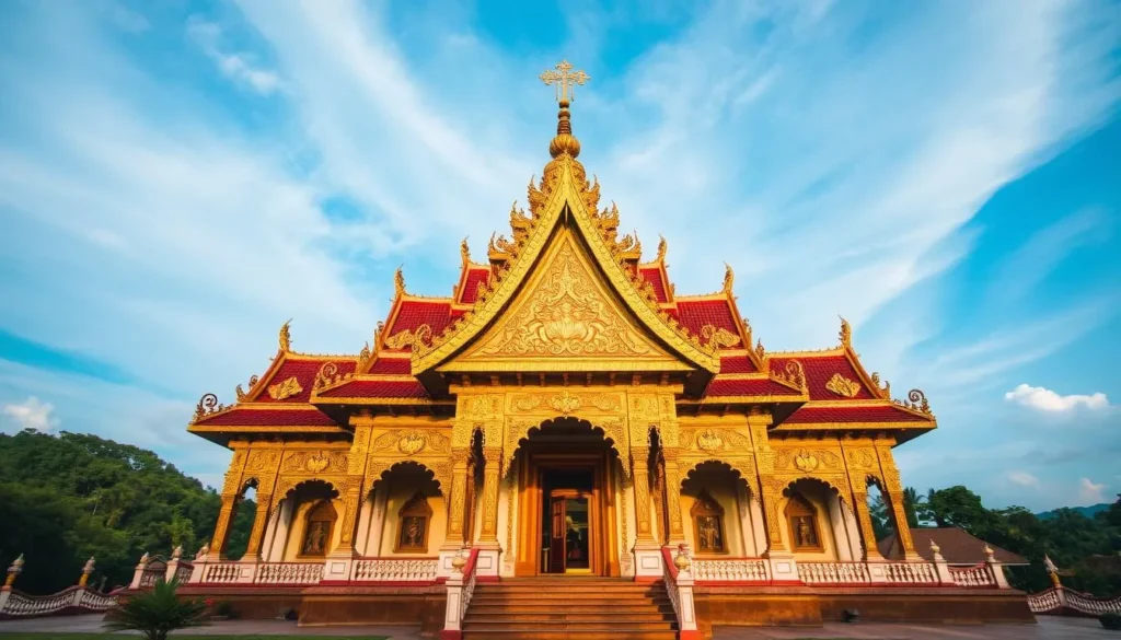 An image of the Temple of the Sacred Tooth Relic in Kandy, a sacred Buddhist site.