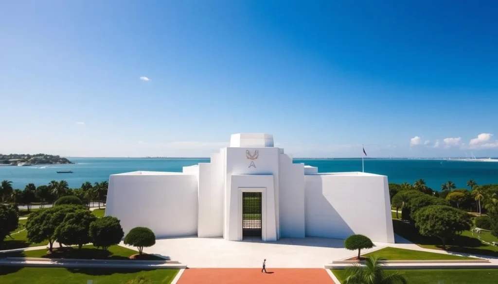 An image of the USS Arizona Memorial at Pearl Harbor