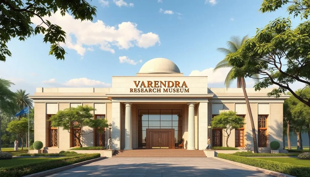 An image of the Varendra Research Museum's grand entrance
