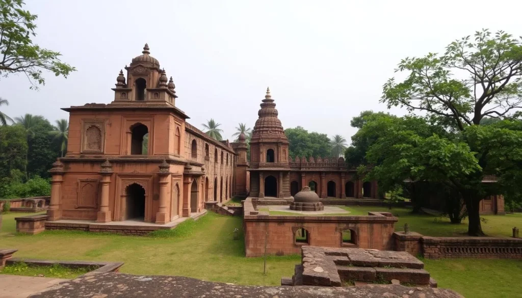 An image of the ancient Mahasthangarh ruins in Bogra, Bangladesh