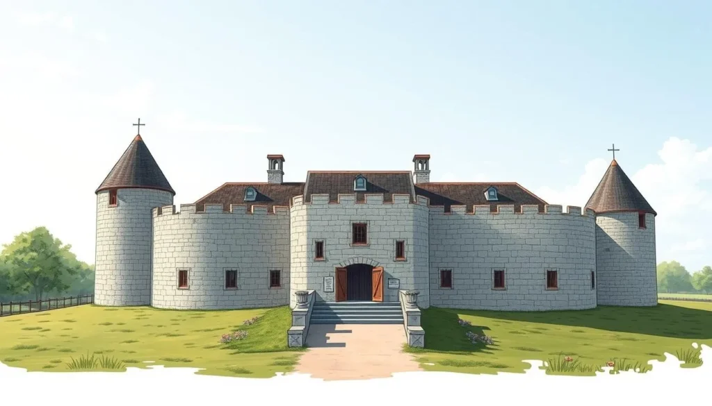 An image of the reconstructed Fort de Chartres in Illinois