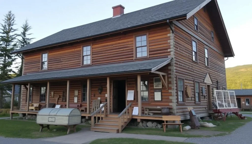 An old colonial building with Scandinavian pine architecture, housing historical artifacts and documents related to the Efik people and the colonial era.