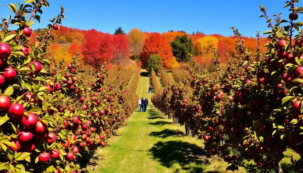 Apple Hill in autumn with colorful fall foliage and apple orchards in El Dorado County Apple Hill in autumn with colorful fall foliage and apple orchards in El Dorado County