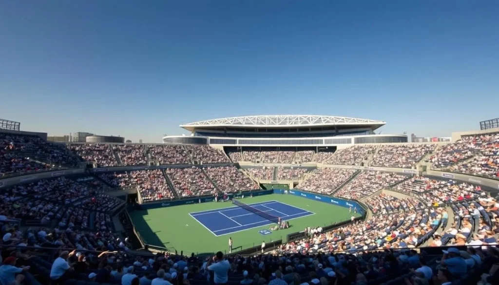 Arthur Ashe Stadium at the USTA Billie Jean King National Tennis Center during the US Open Arthur Ashe Stadium at the USTA Billie Jean King National Tennis Center during the US Open