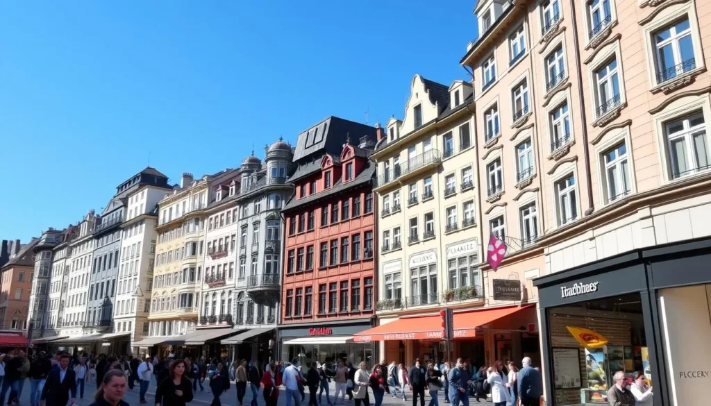 Bahnhofstrasse shopping street with luxury brands