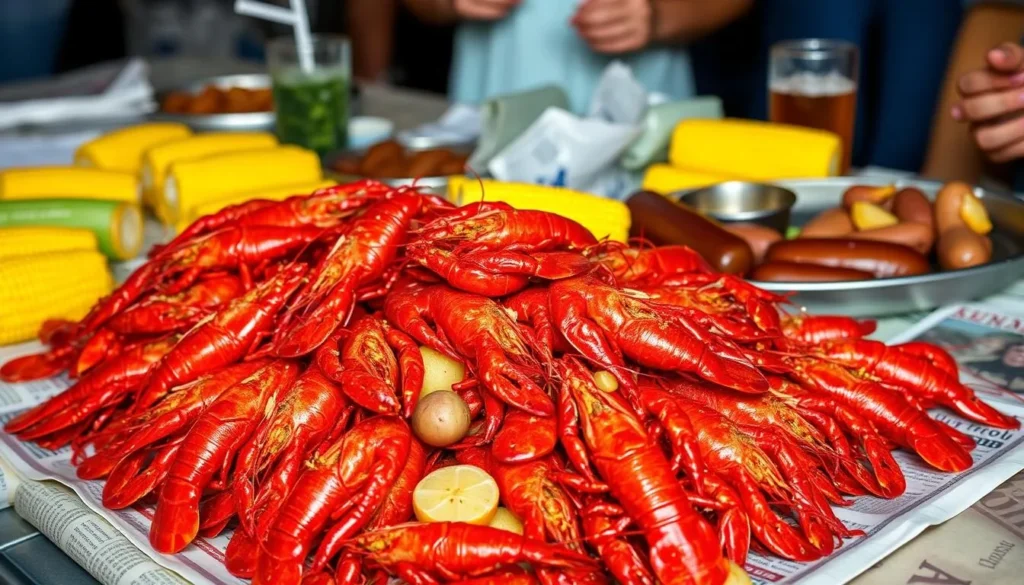 Bayou Country Crawfish Trail featuring boiled crawfish with corn and potatoes Bayou Country Crawfish Trail featuring boiled crawfish with corn and potatoes