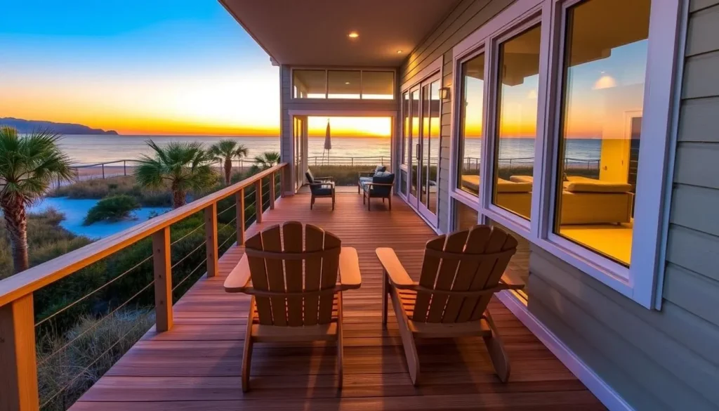 Beachfront vacation rental on Point Island with deck overlooking the ocean Beachfront vacation rental on Point Island with deck overlooking the ocean