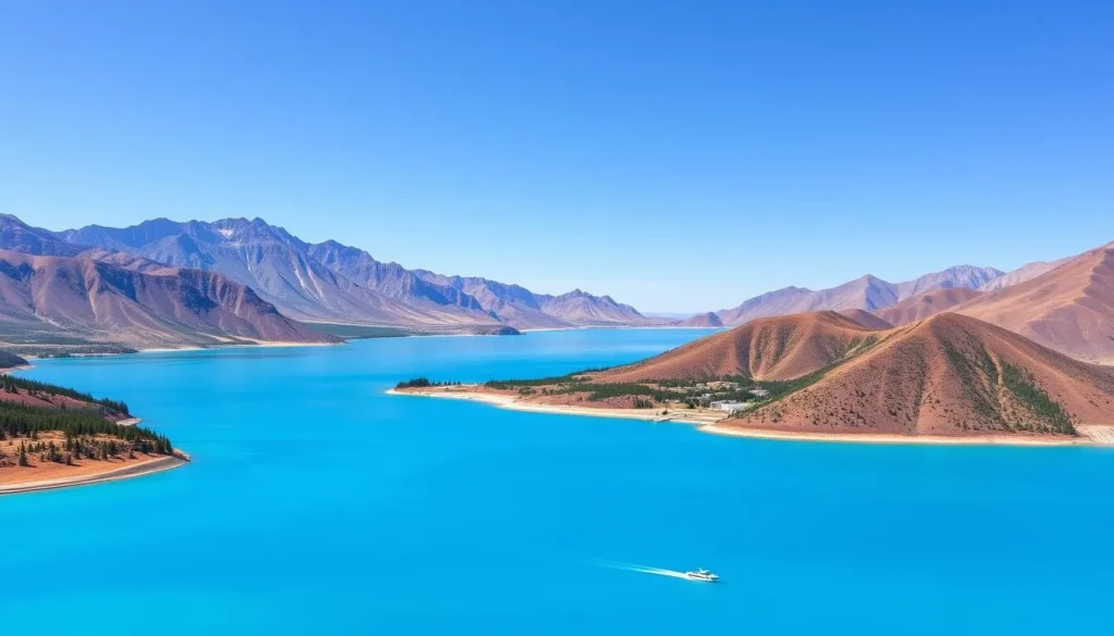 Bear Lake with turquoise waters and surrounding mountains Bear Lake with turquoise waters and surrounding mountains