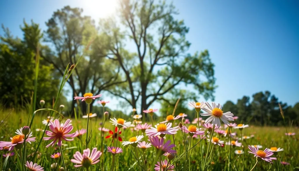 Beautiful spring day in Sumter County Florida with blooming wildflowers Beautiful spring day in Sumter County Florida with blooming wildflowers
