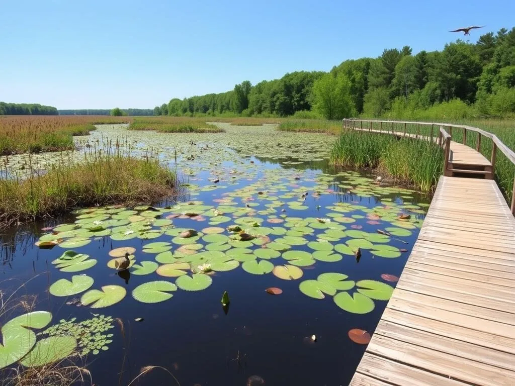 Beaver Marsh wetland area in Cuyahoga Valley National Park with lily pads and wildlife Beaver Marsh wetland area in Cuyahoga Valley National Park with lily pads and wildlife