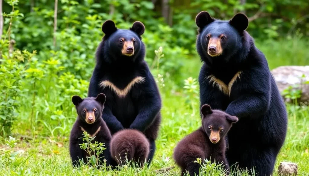 Black bear with cubs in Great Smoky Mountains National Park Black bear with cubs in Great Smoky Mountains National Park