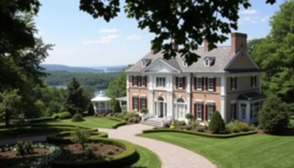 Boscobel House and Gardens in Garrison, Putnam County with Hudson River view Boscobel House and Gardens in Garrison, Putnam County with Hudson River view