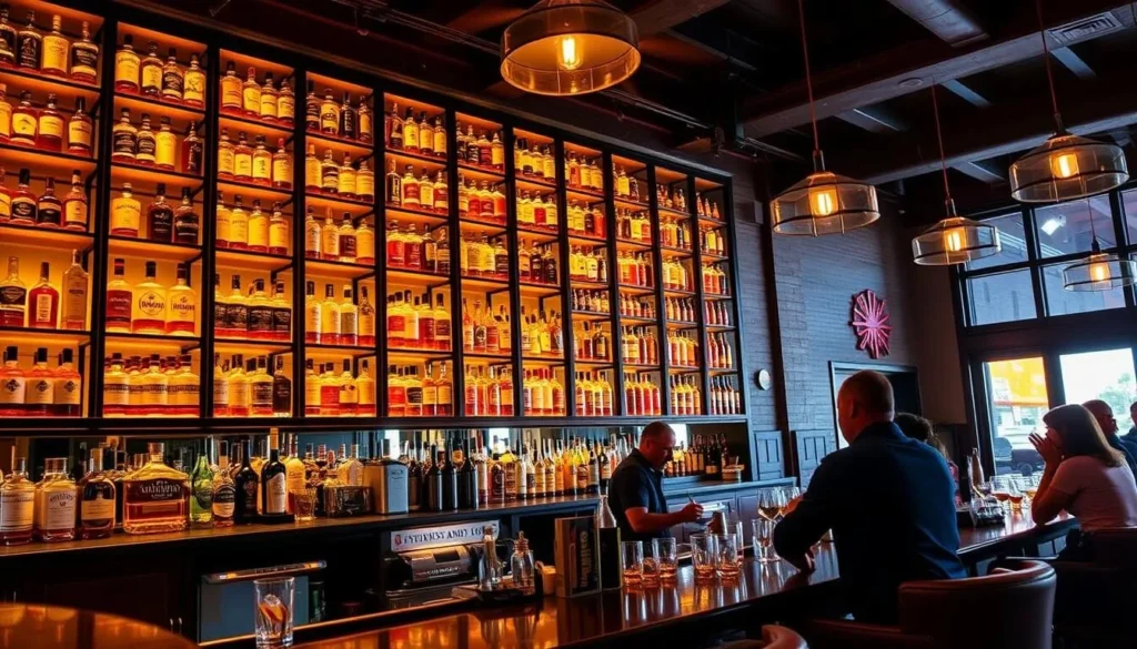 Bourbon selection at Barrel & Bond bar in Paducah Bourbon selection at Barrel & Bond bar in Paducah