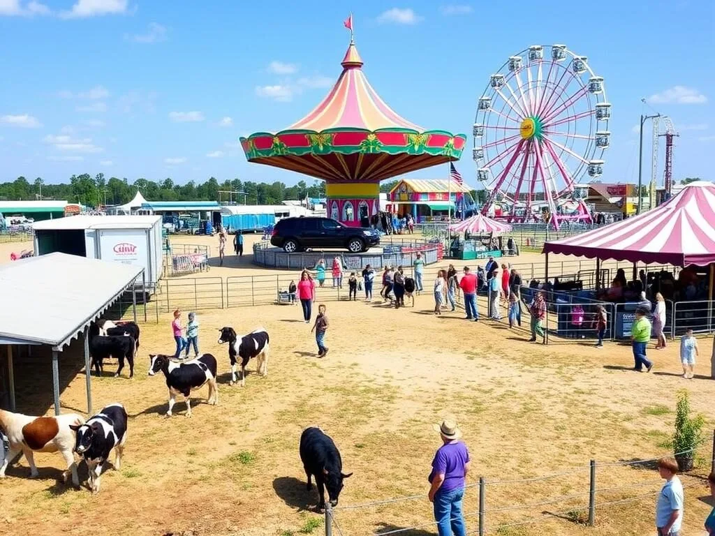 Bradford Agricultural Fair with livestock exhibits and carnival rides Bradford Agricultural Fair with livestock exhibits and carnival rides