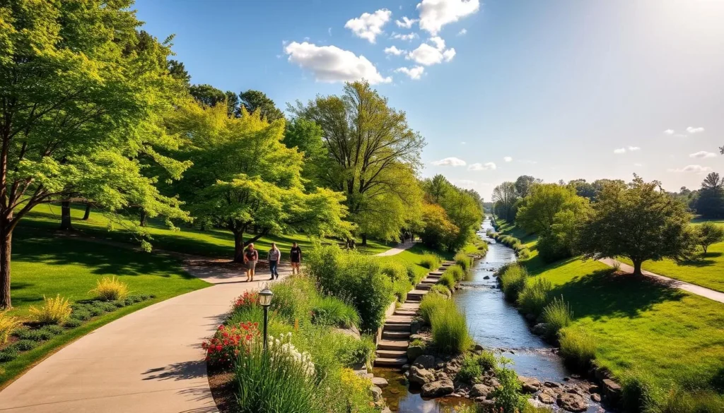 Brandywine Park's scenic walking paths along Brandywine Creek in Wilmington Delaware Brandywine Park's scenic walking paths along Brandywine Creek in Wilmington Delaware