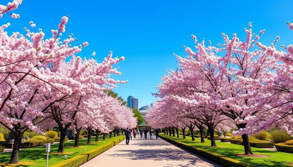 Brooklyn Botanic Garden cherry blossoms in full bloom, a seasonal Kings County New York highlight Brooklyn Botanic Garden cherry blossoms in full bloom, a seasonal Kings County New York highlight