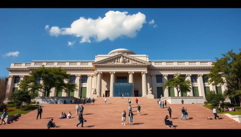 Brooklyn Museum exterior with people on steps, showcasing its Beaux-Arts architecture Brooklyn Museum exterior with people on steps, showcasing its Beaux-Arts architecture