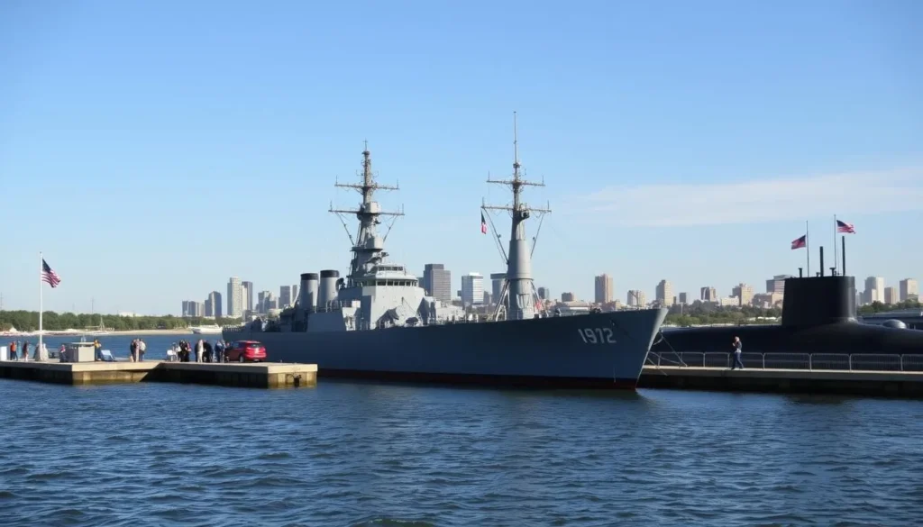 Buffalo and Erie County Naval & Military Park with historic ships in Erie County New York Buffalo and Erie County Naval & Military Park with historic ships in Erie County New York