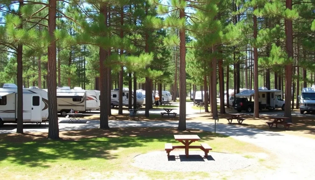 Campsite at Crater of Diamonds State Park with RV and tent camping areas Campsite at Crater of Diamonds State Park with RV and tent camping areas