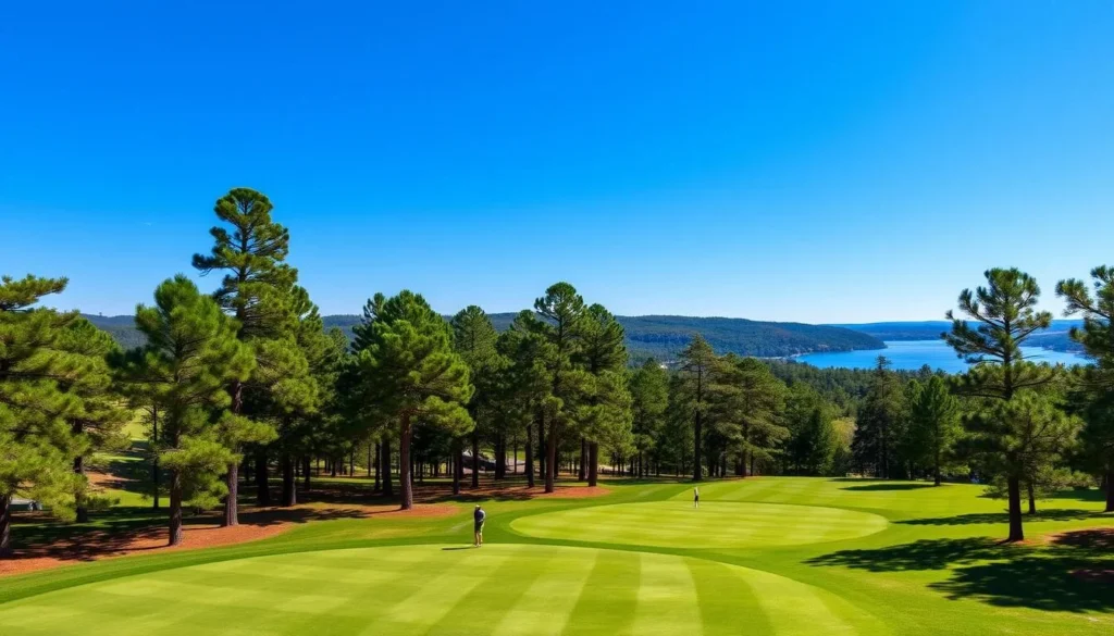 Cedar Creek Golf Course at Beavers Bend State Park with lake views and forested surroundings Cedar Creek Golf Course at Beavers Bend State Park with lake views and forested surroundings