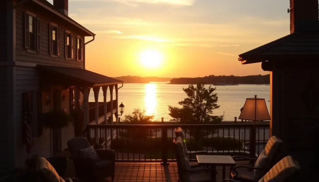 Charming accommodations in Yorktown with views of the York River at sunset Charming accommodations in Yorktown with views of the York River at sunset