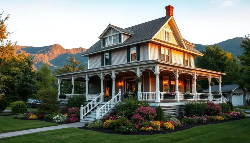 Charming bed and breakfast in Delaware County New York with Victorian architecture surrounded by gardens Charming bed and breakfast in Delaware County New York with Victorian architecture surrounded by gardens