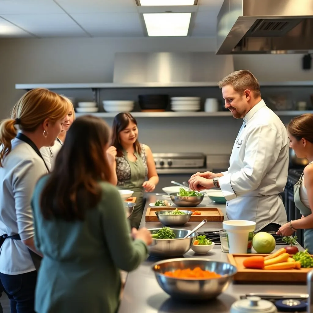Chef teaching a cooking class at the Galena Culinary Institute Chef teaching a cooking class at the Galena Culinary Institute