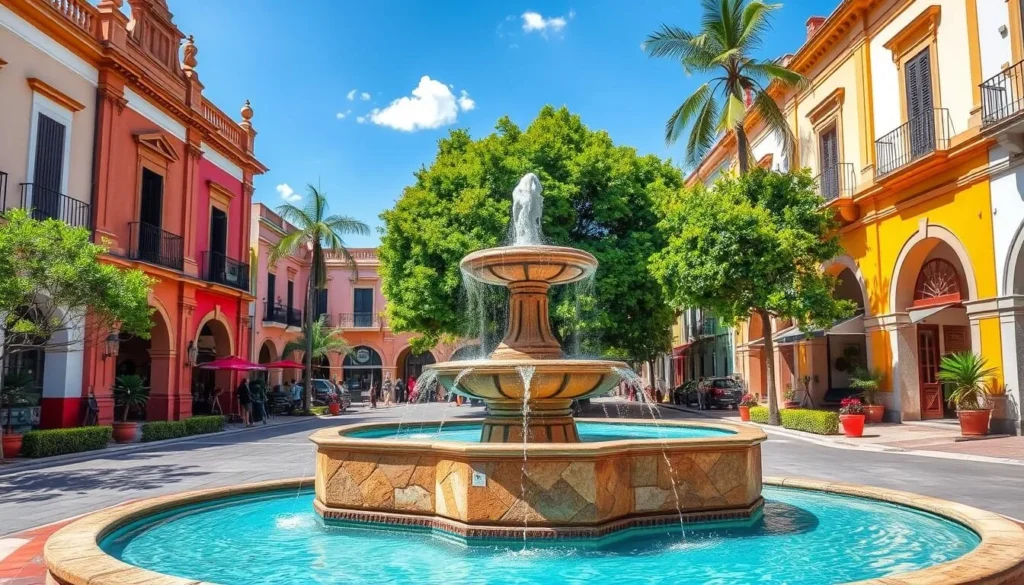 Chiapa de Corzo town center with La Pila Fountain